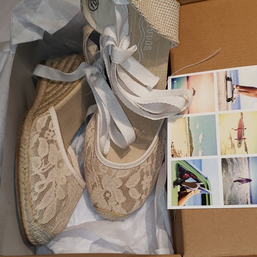 SOLUDOS New Wedge Lace Up Espadrille Sandal Women's 10 - Picture 10 of 11